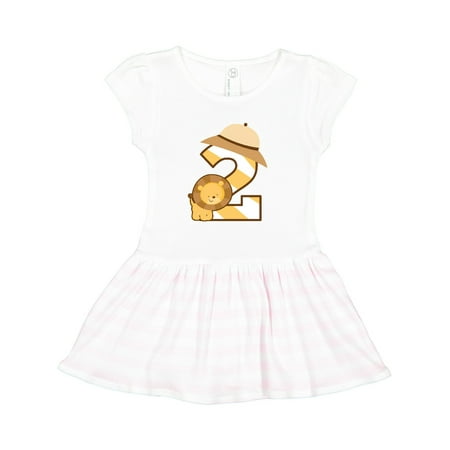 Inktastic 2nd Birthday Safari Lion 2 Year Old Gift Toddler Girl Dress