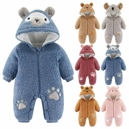 Coat Romper Fuzzy Infant Boys Girls Hooded Zipper Cute Bear Jumpsuit Baby Toddler Fleece Long Jackets Winter Warm Romper Blue 9-12 Months 
Coat Romper Fuzzy Infant Boys Girls Hooded Zipper Cute Bear Jumpsuit Baby Toddler Fleece Long Jackets Winter Warm Romper Blue 9-12 Months