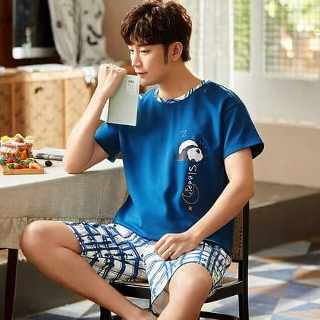 QWZNDZGR Summer New Knitted Cotton Short Sleeve Men Pajamas Sets Male Pajama Set Letter Pajama For Men Sleepwear Suit Homewear Size XXXXL
QWZNDZGR Summer New Knitted Cotton Short Sleeve Men Pajamas Sets Male Pajama Set Letter Pajama For Men Sleepwear Suit Homewear Size XXXXL