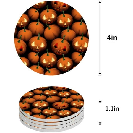 FMSHPON Halloween Pumpkin Set of 4 Round Coaster for Drinks Absorbent Ceramic Stone Coasters Cup Mat with Cork Base for Home Kitchen Room Coffee Table Bar Decor
FMSHPON Halloween Pumpkin Set of 4 Round Coaster for Drinks Absorbent Ceramic Stone Coasters Cup Mat with Cork Base for Home Kitchen Room Coffee Table Bar Decor