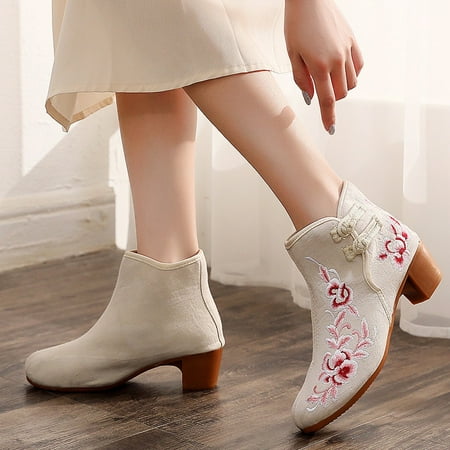 Juebong Halloween Deals Women s Western Embroidered Ankle Bare Booties Chunky Block Square Heel Casual Short Boots
Juebong Halloween Deals Women s Western Embroidered Ankle Bare Booties Chunky Block Square Heel Casual Short Boots