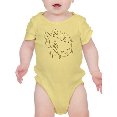 Cute Boho Baby Sleepy Axolotl Bodysuit Infant -Image by Shutterstock 24 Months