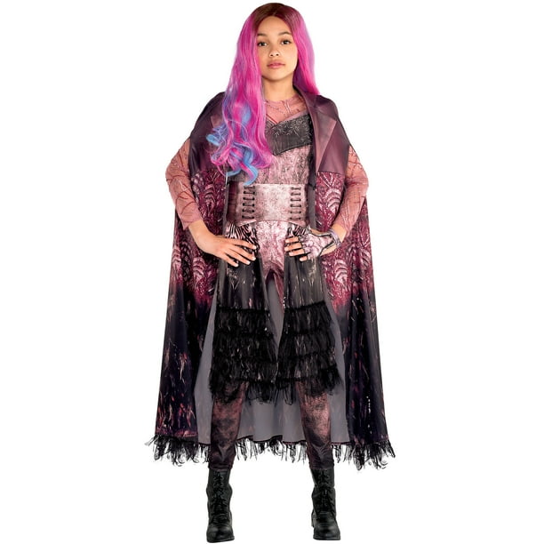 Party City Descendants 3 Audrey Cape for Children, One Size, Features a Black Background with Pink Accents and Lapels