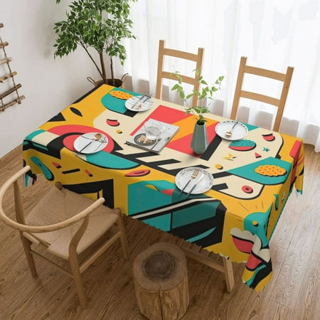 Rectangular Tablecloths 54x72in- Stain Resistant Wrinkle Resistant Washable Tablecloth Decorative Fabric Tablecloth for Tables Buffet Parties & Camping Retro Colorful Game Backdrop
Rectangular Tablecloths 54x72in- Stain Resistant Wrinkle Resistant Washable Tablecloth Decorative Fabric Tablecloth for Tables Buffet Parties & Camping Retro Colorful Game Backdrop