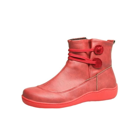 Daeful Women Comfort Round Toe Winter Shoes Formal Bootie Office Anti-Slip Slip On Booties Red 5
Daeful Women Comfort Round Toe Winter Shoes Formal Bootie Office Anti-Slip Slip On Booties Red 5