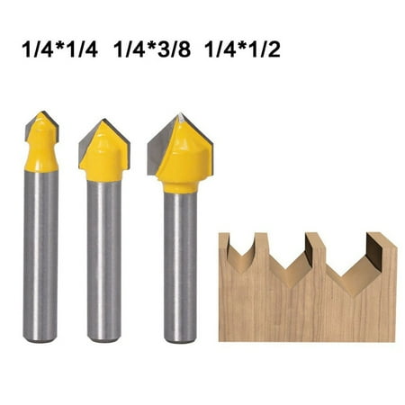 BAMILL 3Pcs 1/4inch Shank Carbide 90 Degree V-Groove And Round Nose Groove Router Bit
BAMILL 3Pcs 1/4inch Shank Carbide 90 Degree V-Groove And Round Nose Groove Router Bit