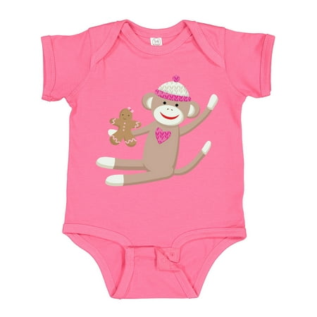 Inktastic Sock Monkey Gingerbread Gift Baby Boy or Baby Girl Bodysuit