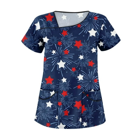 TKing Fashion Independence Day Women Plus Size Scrubs Top V-Neck Short Sleeve Printed Pockets Work Blouse for Women Royal Blue 4XL
TKing Fashion Independence Day Women Plus Size Scrubs Top V-Neck Short Sleeve Printed Pockets Work Blouse for Women Royal Blue 4XL