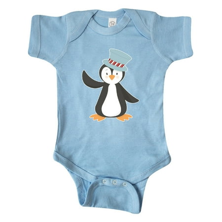 Inktastic Penguin With Blue Top hat Gift Baby Boy or Baby Girl Bodysuit