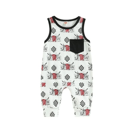 Sunisery Infant Baby Boys Girls Spring Romper Sleeveless Round Neck Jumpsuit Cow Print Bodysuit Playsuit Brown 6-12 Months
Sunisery Infant Baby Boys Girls Spring Romper Sleeveless Round Neck Jumpsuit Cow Print Bodysuit Playsuit Brown 6-12 Months