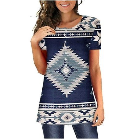 Sentuca Oversized Womens Summer Tops Short Sleeve Round Neck Print Casual Corset Tops Navy L
Sentuca Oversized Womens Summer Tops Short Sleeve Round Neck Print Casual Corset Tops Navy L