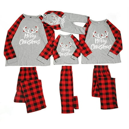 Matching Family Pajamas Sets Christmas PJ s with Letter and Plaid Printed Long Sleeve Tee and Bottom Loungewear
Matching Family Pajamas Sets Christmas PJ s with Letter and Plaid Printed Long Sleeve Tee and Bottom Loungewear