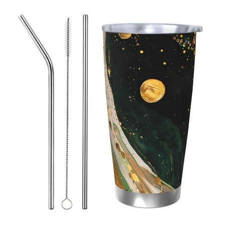 Cauagu Abstract Gold Floral Galaxy Pattern 20oz Tumbler Stainless Steel Vacuum Insulated Tumbler with Lid Insulated Coffee Mug Thermal Cup with Splash Proof Sliding Lid-Straw Three-piece Set
Cauagu Abstract Gold Floral Galaxy Pattern 20oz Tumbler Stainless Steel Vacuum Insulated Tumbler with Lid Insulated Coffee Mug Thermal Cup with Splash Proof Sliding Lid-Straw Three-piece Set
