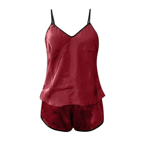 Qcmgmg 2 Pack Nightgown Solid Color Cami Shorts Set Pajamas Set Sexy Sleepwear Pjs for Women
Qcmgmg 2 Pack Nightgown Solid Color Cami Shorts Set Pajamas Set Sexy Sleepwear Pjs for Women