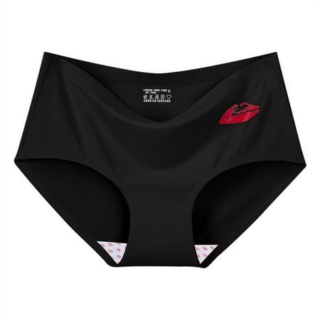Qianhua Women Seamless Underwear Female Ice Silk Red Lips Printed Briefs Mid Waist Ladies Sexy Lingerie Panties Breathable Briefs 
Qianhua Women Seamless Underwear Female Ice Silk Red Lips Printed Briefs Mid Waist Ladies Sexy Lingerie Panties Breathable Briefs