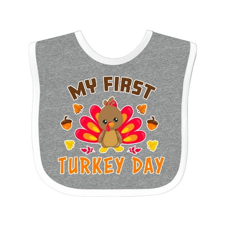 Inktastic My First Turkey Day with Turkey and Leaves Gift Baby Boy or Baby Girl Bib
Inktastic My First Turkey Day with Turkey and Leaves Gift Baby Boy or Baby Girl Bib
