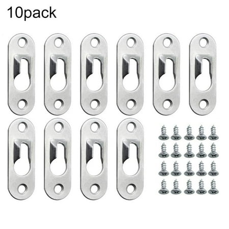 

Yannee 10 Pcs Heavy Duty Keyhole Picture Frame Hangers Two Hole Hanging Bracket Plate