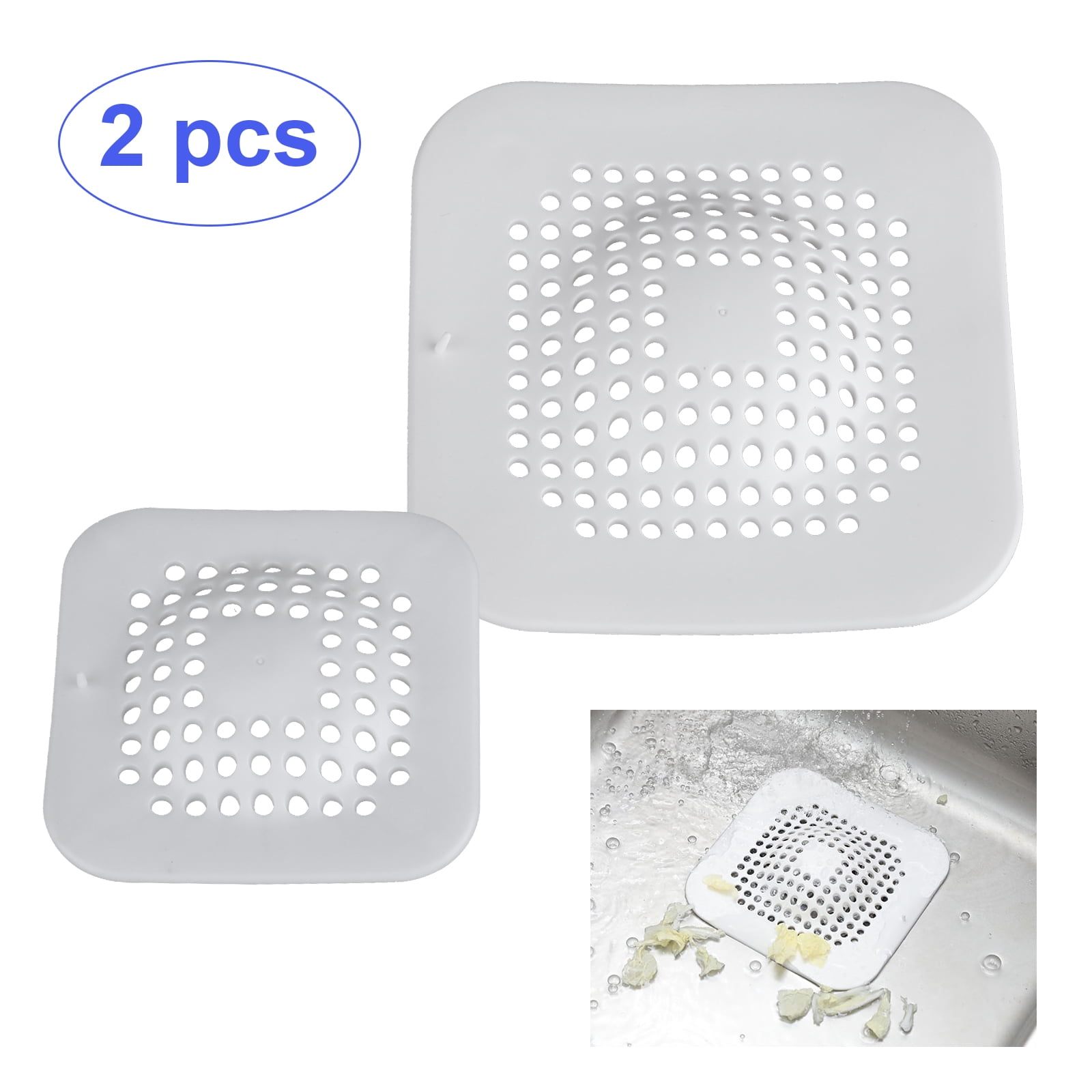 EEEKit 2 Pack Silicone Drain Hair Catcher Kitchen Sink Strainer