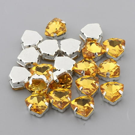 20pcs Sew on Crystal s with Holes for Dress Shoes Gold 
20pcs Sew on Crystal s with Holes for Dress Shoes Gold