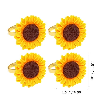 4pcs Metal Yellow Sunflower Napkin Ring Yellow Sunflower Napkin Buckle for Wedding 
4pcs Metal Yellow Sunflower Napkin Ring Yellow Sunflower Napkin Buckle for Wedding