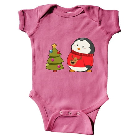 Inktastic Penguin Ugly Christmas Sweater Gift Baby Boy or Baby Girl Bodysuit