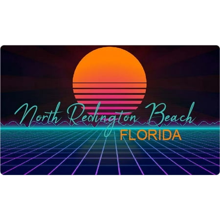 North Redington Beach Florida 4 X 2.25-Inch Fridge Magnet Retro Neon Design