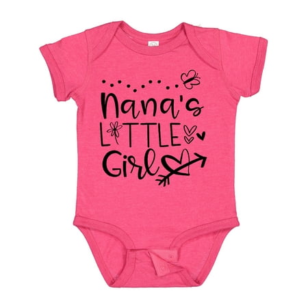 Inktastic Nana s Little Girl with Hearts Flower and Butterfly Gift Baby Girl Bodysuit
