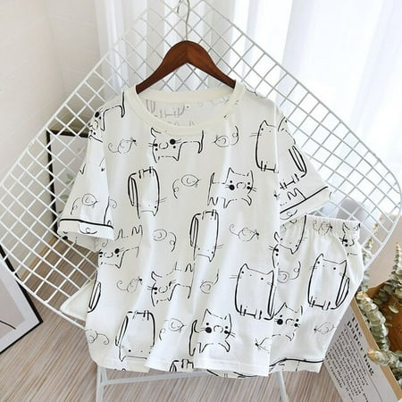 CoCopeaunt 100%Cartoons Cat Sleepwear Women Spring And Summer Pure Cotton Pajamas Set Short Sleeve Nightwear Pajamas Suit Female Casual Set
CoCopeaunt 100%Cartoons Cat Sleepwear Women Spring And Summer Pure Cotton Pajamas Set Short Sleeve Nightwear Pajamas Suit Female Casual Set