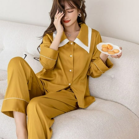 CoCopeaunt Women Pajamas Set Luxury Style Sleepwear Faux Silk Lace Ruffle Sleeve Trousers Nightwear Female Homewear
CoCopeaunt Women Pajamas Set Luxury Style Sleepwear Faux Silk Lace Ruffle Sleeve Trousers Nightwear Female Homewear