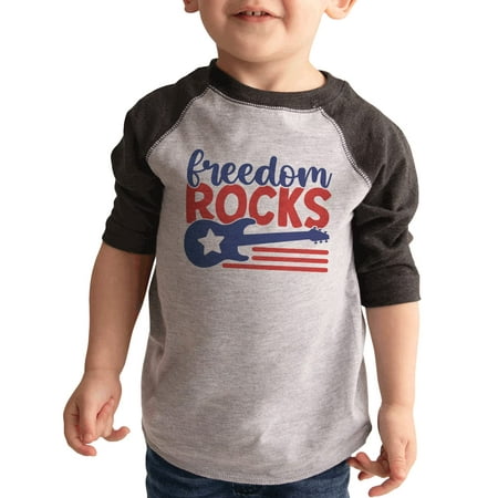 7 ate 9 Apparel Kids Patriotic 4th of July Shirt - Freedom Rocks Music Grey Shirt 12 Months
7 ate 9 Apparel Kids Patriotic 4th of July Shirt - Freedom Rocks Music Grey Shirt 12 Months