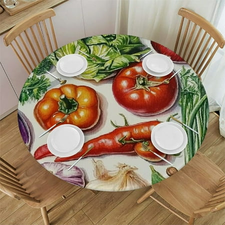 FUMJ Vegetables Round Tablecloth with Elastic Edge 100% Polyester Fiber Machine Washable Home Decor 54 -58
FUMJ Vegetables Round Tablecloth with Elastic Edge 100% Polyester Fiber Machine Washable Home Decor 54 -58