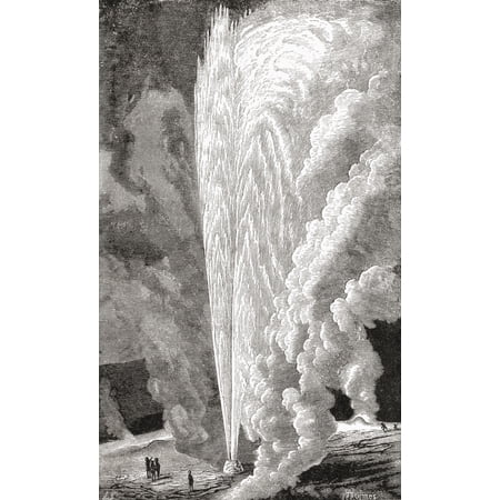 Beehive Geyser Upper Geyser Basin Yellowstone National Park United States Of America In The Late 19Th Century From North America Published 1883 Canvas Art - Ken Welsh Design Pics (22 x 36)