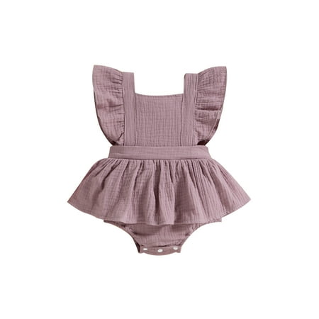 Binpure Baby Girls Backless Romper Dress Solid Color Square Neck Fly Sleeve Jumpsuit
Binpure Baby Girls Backless Romper Dress Solid Color Square Neck Fly Sleeve Jumpsuit