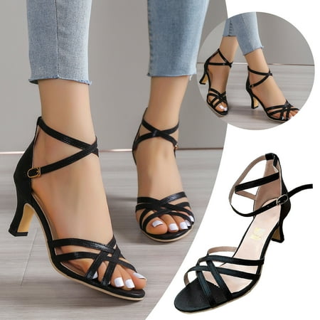 Jacenvly 2024 New Roman Sandals Slim High Heels Toed Fish Billed Shoes Black Sandals for Women Clearance
Jacenvly 2024 New Roman Sandals Slim High Heels Toed Fish Billed Shoes Black Sandals for Women Clearance