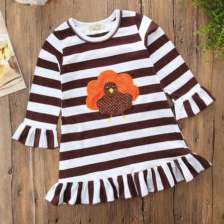 Hunpta Toddler Girls Long Sleeve Thanksgiving Turkey Print Striped Dress Princess Dress For Kids Babys Clothes
Hunpta Toddler Girls Long Sleeve Thanksgiving Turkey Print Striped Dress Princess Dress For Kids Babys Clothes