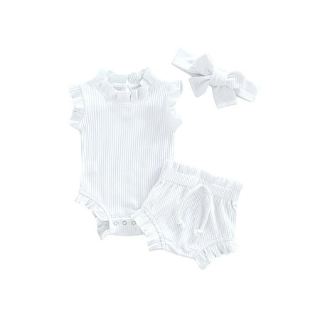 Binpure Baby Sleeveless Romper + Shorts + Bow Headband Solid Color Elastic Waist Casual Style Summer Clothing
Binpure Baby Sleeveless Romper + Shorts + Bow Headband Solid Color Elastic Waist Casual Style Summer Clothing