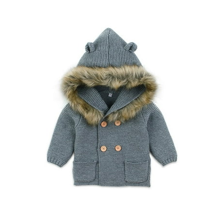 Toddler Boys Girls Winter Knitted Cardigan Sweater Jacket with Hooded Cute Bear Ear Fall Winter Sweater Outwear
Toddler Boys Girls Winter Knitted Cardigan Sweater Jacket with Hooded Cute Bear Ear Fall Winter Sweater Outwear