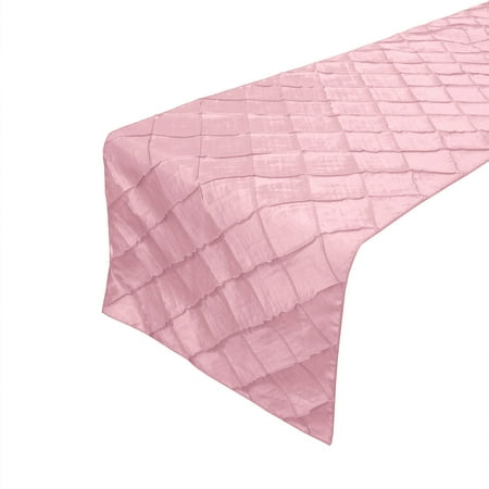 Pintuck Taffeta Table Runner Blush
