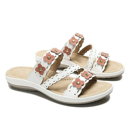 Womens Spring Trends!AXXD White Platform Sandals Bohemian Low-heeled Slippers Thick Sole Comfortable Wear-resistant Small Flower Sandals For Lady Clearance Size 7
Womens Spring Trends!AXXD White Platform Sandals Bohemian Low-heeled Slippers Thick Sole Comfortable Wear-resistant Small Flower Sandals For Lady Clearance Size 7