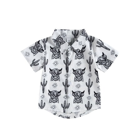 Qtinghua Western Baby Boy Clothes Cow Print Short Sleeve Dress Shirt Button Down Lapel Neck Shirts Casual Summer Tops Black White 2-3 Years
Qtinghua Western Baby Boy Clothes Cow Print Short Sleeve Dress Shirt Button Down Lapel Neck Shirts Casual Summer Tops Black White 2-3 Years