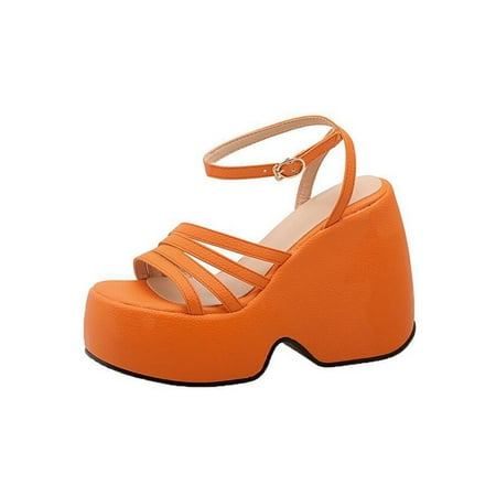 Tenmix Ladies Platform Sandal Beach Dress Shoes Summer Wedge Sandals Ankle Strap High Heels Women Casual Open Toe Orange 9
Tenmix Ladies Platform Sandal Beach Dress Shoes Summer Wedge Sandals Ankle Strap High Heels Women Casual Open Toe Orange 9