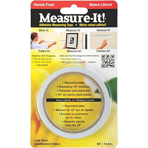 Measuring Tape That Sticks 1/" x 48/' Bronto Measure-It Self Adhesive Tape
