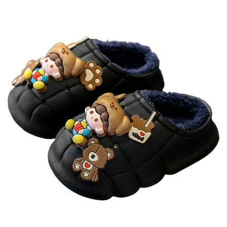Winter Cartoon Bear And Boy Children Cotton Slippers Boys Toddler Little Kid Big Kid Indoor Home Non Positioning Decorations Non Slip Plush Cotton Shoes Black
Winter Cartoon Bear And Boy Children Cotton Slippers Boys Toddler Little Kid Big Kid Indoor Home Non Positioning Decorations Non Slip Plush Cotton Shoes Black