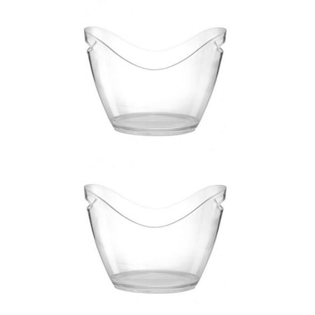 8L & 4L Ice Bucket Pub Party Champagne Bottles Cooling Cup Holder Clear 8L + 4L