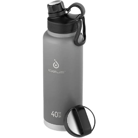Insulated Stainless Steel Water Bottle with 2 Leak-Proof Lids Thermal Water Flask for Hiking Biking 40oz Gray 
Insulated Stainless Steel Water Bottle with 2 Leak-Proof Lids Thermal Water Flask for Hiking Biking 40oz Gray