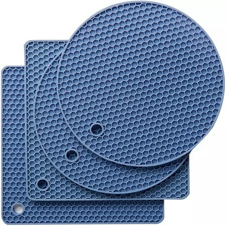 Silicone Trivet Mats Multipurpose Non-Slip Hot Pads for Kitchen Potholders Hot Dishers Jar Opener Spoon Holder and Large Coasters Food Grade Silicone 4 Pcs Nordic blue(2 Squared + 2 Round Mats)
Silicone Trivet Mats Multipurpose Non-Slip Hot Pads for Kitchen Potholders Hot Dishers Jar Opener Spoon Holder and Large Coasters Food Grade Silicone 4 Pcs Nordic blue(2 Squared + 2 Round Mats)