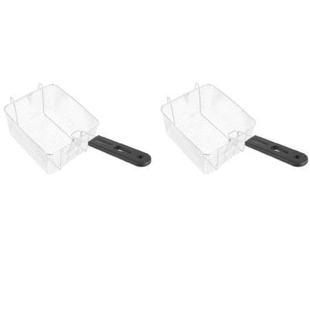

2X Stainless Steel Deep Fry Basket Rectangle Wire Mesh Strainer with Long Handle Frying Cooking Tool Food Tableware