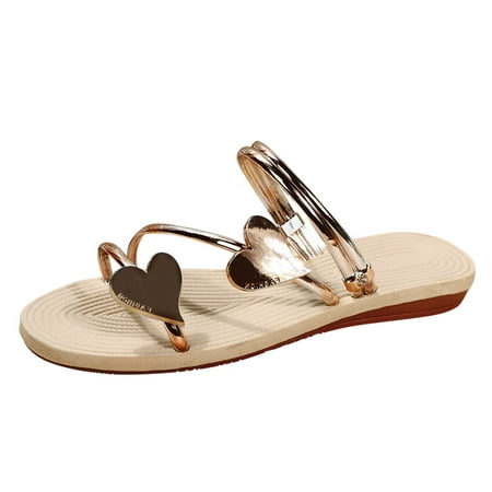 Slippers Women Women Shoes Solid Color Flat Bottom Breathable Open Toe Shoes Pu Gold 38
Slippers Women Women Shoes Solid Color Flat Bottom Breathable Open Toe Shoes Pu Gold 38