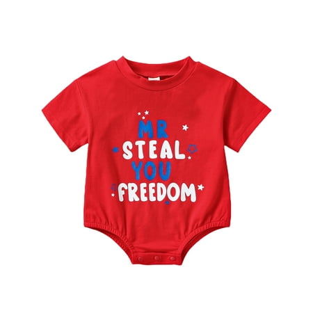 Xsylife 4th of July Baby Boys Romper Short Sleeve Crew Neck Letters Print Summer Onesie Bodysuit for Independence Day
Xsylife 4th of July Baby Boys Romper Short Sleeve Crew Neck Letters Print Summer Onesie Bodysuit for Independence Day