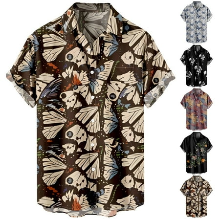 Big & Tall Men Button Up T-Shirts Print Retro Blouses For Men 
Big & Tall Men Button Up T-Shirts Print Retro Blouses For Men